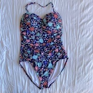 Anne Cole Twist Multicolor One Piece Swimsuit, size 12